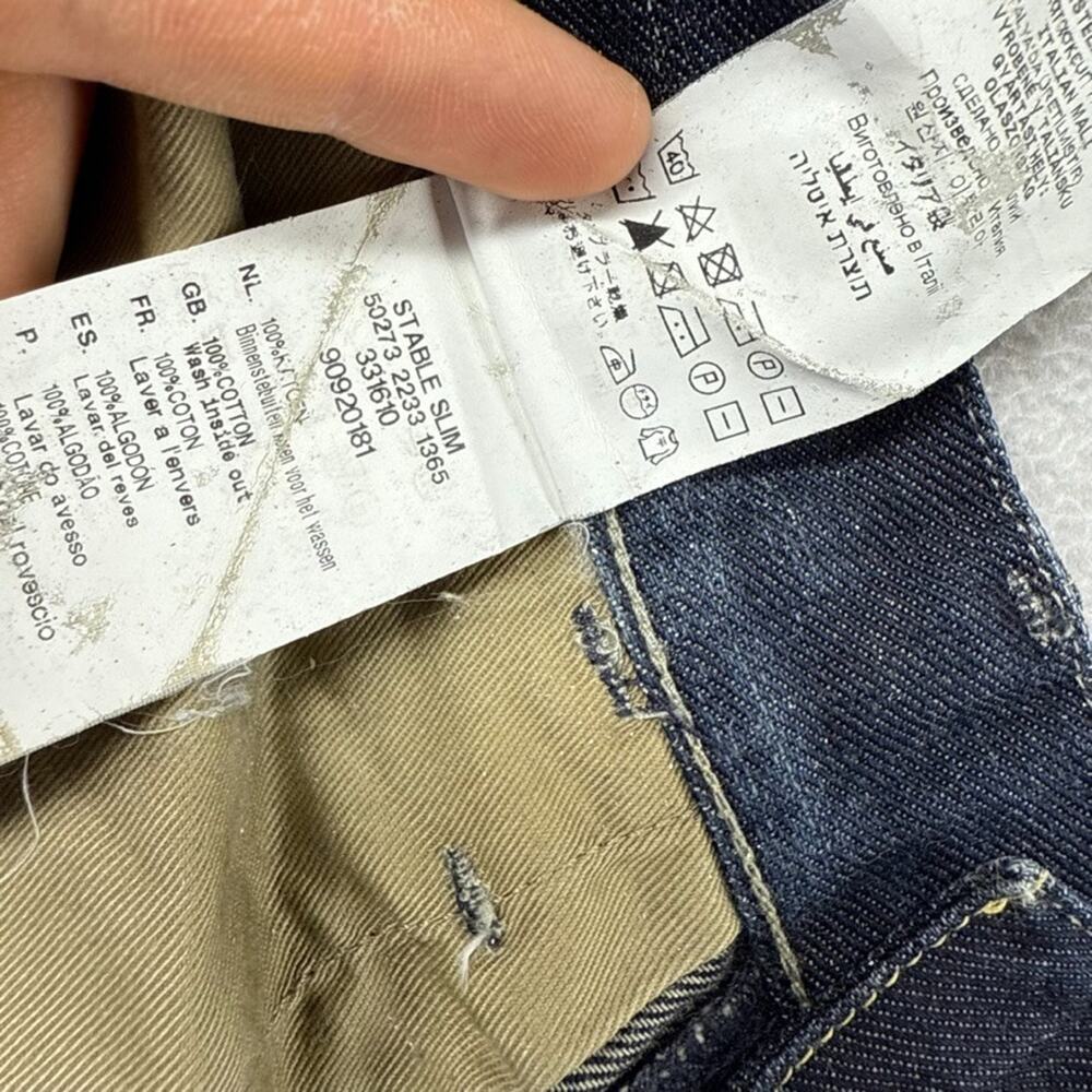 G Star Raw Jeans Men's 33x34 fits 32x34 Blue Dark Stable Slim Vintage y2k Faded - Picture 7 of 10